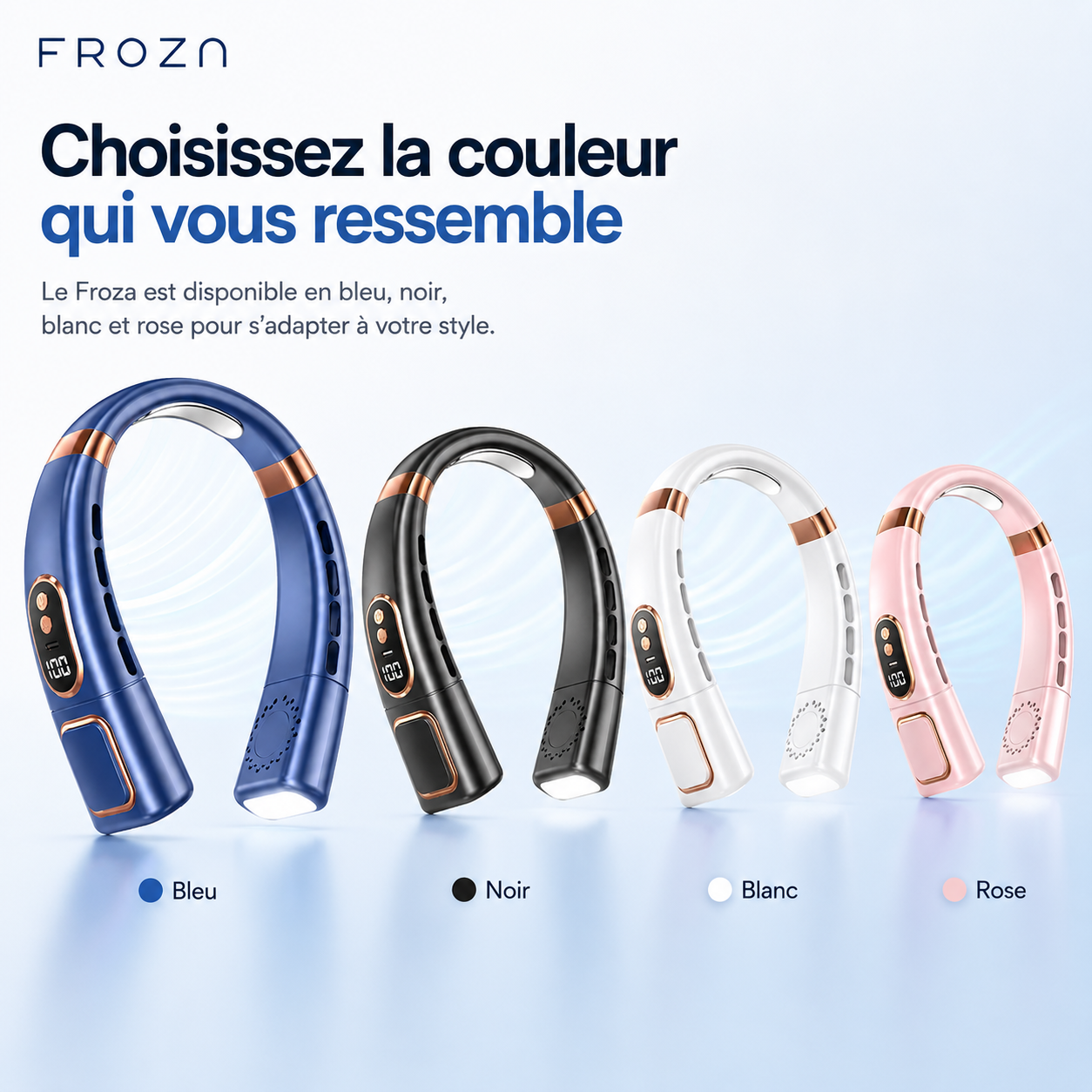 Froza – Ventilateur de Cou Numérique à Refroidissement 360°
