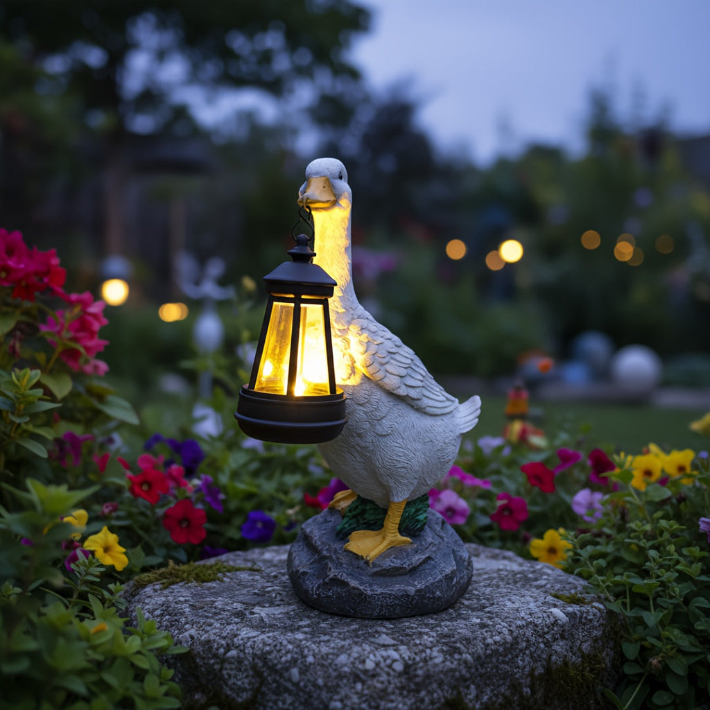 Canard Solaire - Lampe de Jardin Décorative à Énergie Solaire