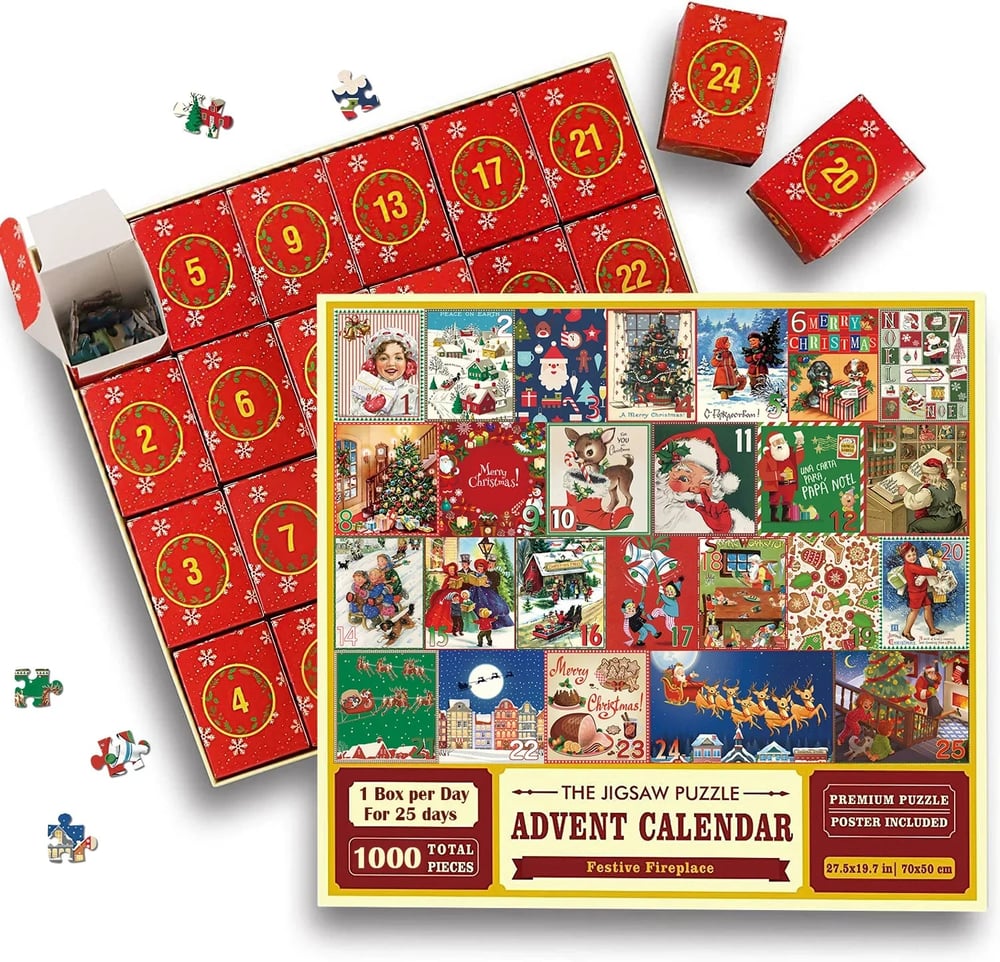 PuzzleJoy Calendrier de l'Avent Puzzle | Unique puzzle de 1000 pièces pour un plaisir quotidien !