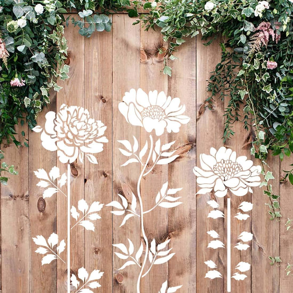 💐 Eptchn Clôture de Jardin Grands Pochoirs de Fleurs🌻Décoration DIY BloomTrace
