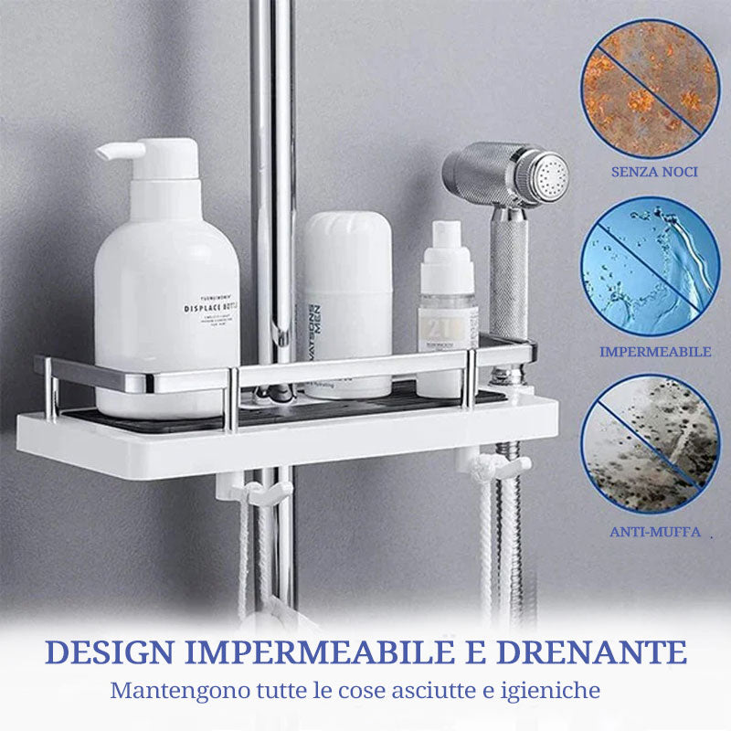 AquaNest™ — Transformez Votre Douche En Un Sanctuaire Calme et Sans Encombrement