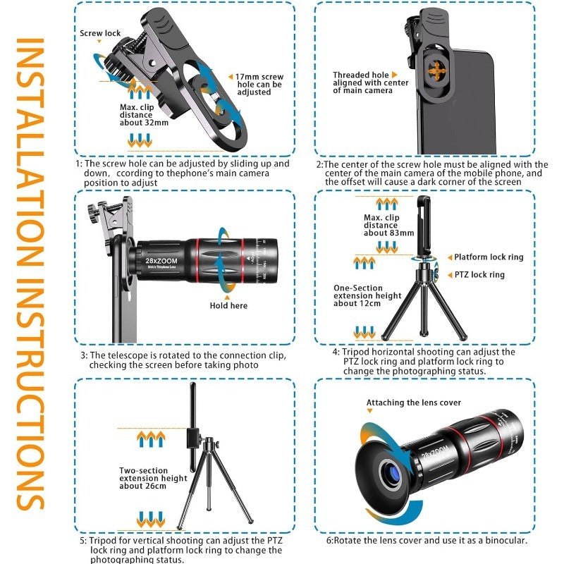 Kit d'objectif de caméra de téléphone ClariScope HD