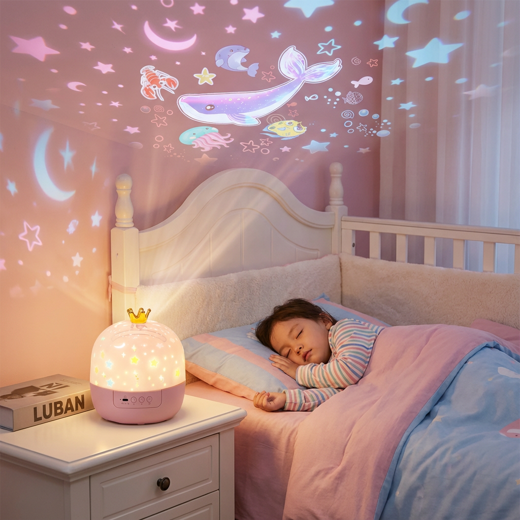 Lampe de nuit et projecteur 2-en-1 pour enfants
