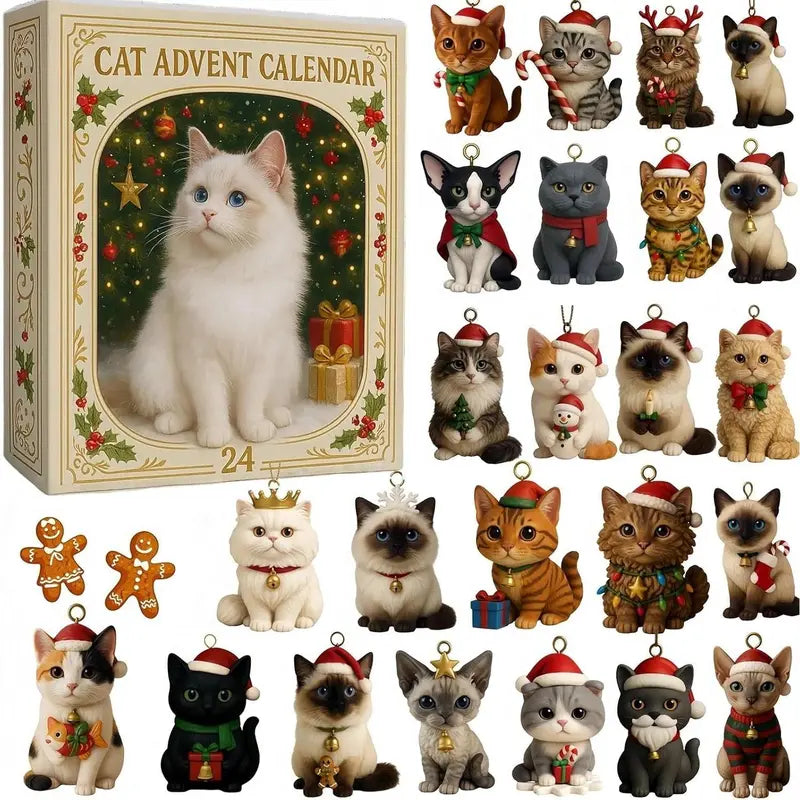 Calendrier de l'Avent avec 24 joyeux chats - 2026