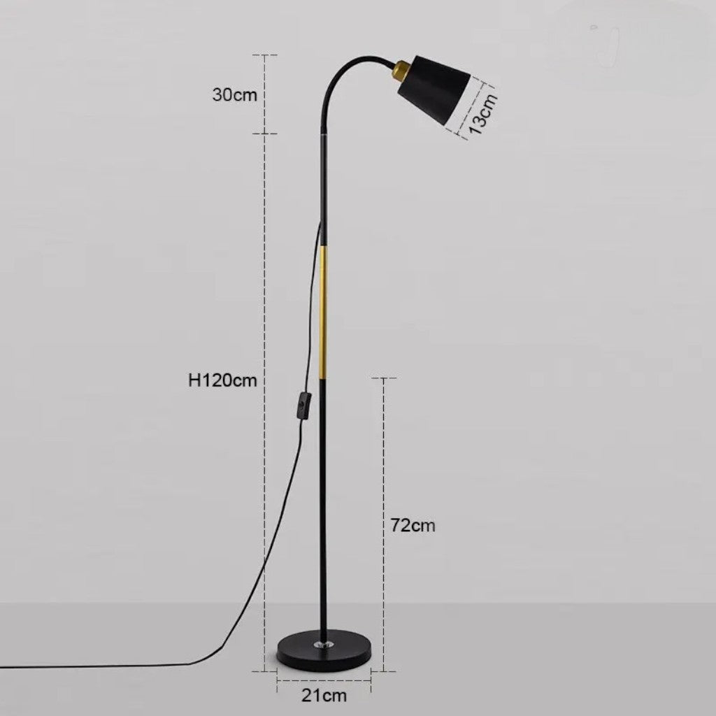 Lampe sur Pied Réglable avec Tête de Lampe Orientable – Lampe de Lecture Fonctionnelle