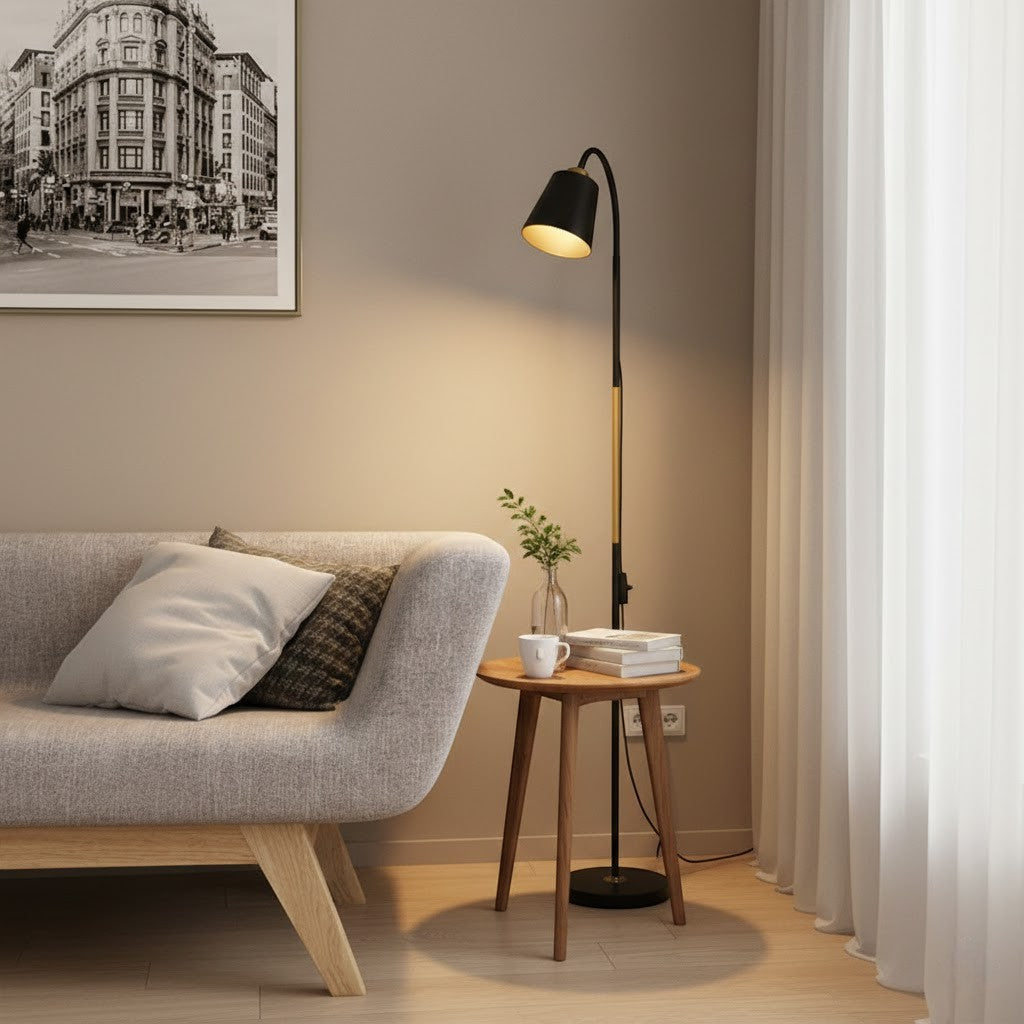 Lampe sur Pied Réglable avec Tête de Lampe Orientable – Lampe de Lecture Fonctionnelle