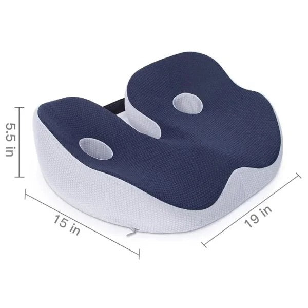 Coussin de Siège en Mousse à Mémoire Ajustable pour Soulagement du Coccyx