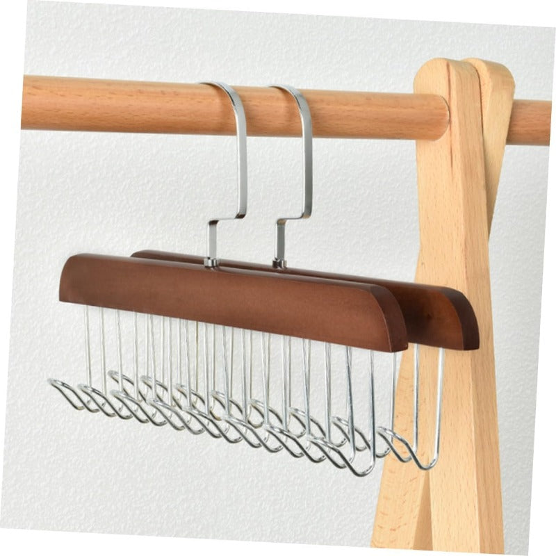 Porte-Cintres Multi-Crochets en Bois Massif et Acier HangTidy