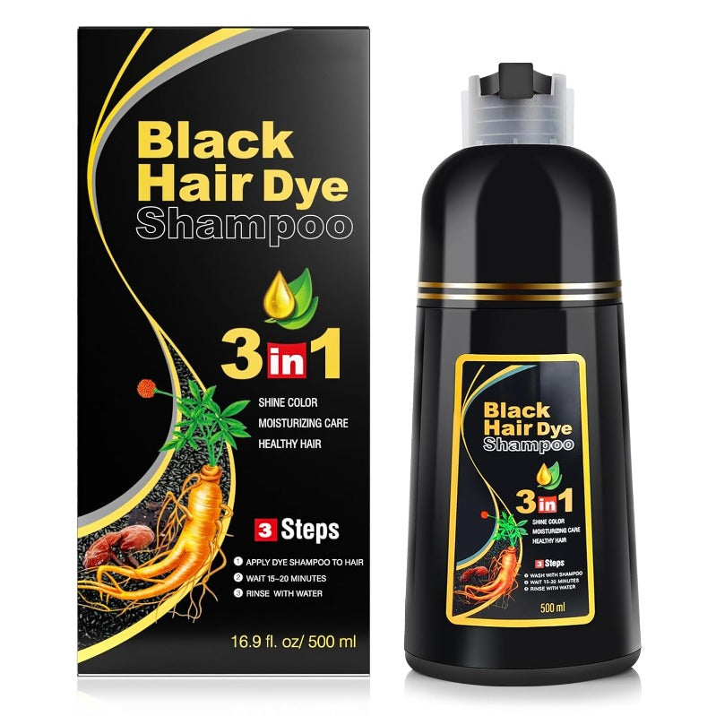 Shampooing Teinture Noire Instantané 3-en-1