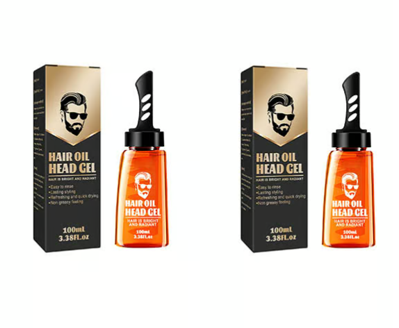 Gel Coiffant 2-en-1 et Peigne - Tenue Non Grasse pour des Cheveux Éblouissants