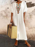 Robe Kaftan Aérée pour Femmes avec Accents Ethniques