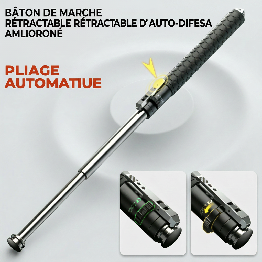 Bâton de Sécurité Télescopique pour la Marche et les Activités de Plein Air