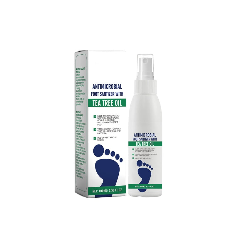 Spray pour les pieds à l'huile d'arbre à thé avec propriétés antimicrobiennes