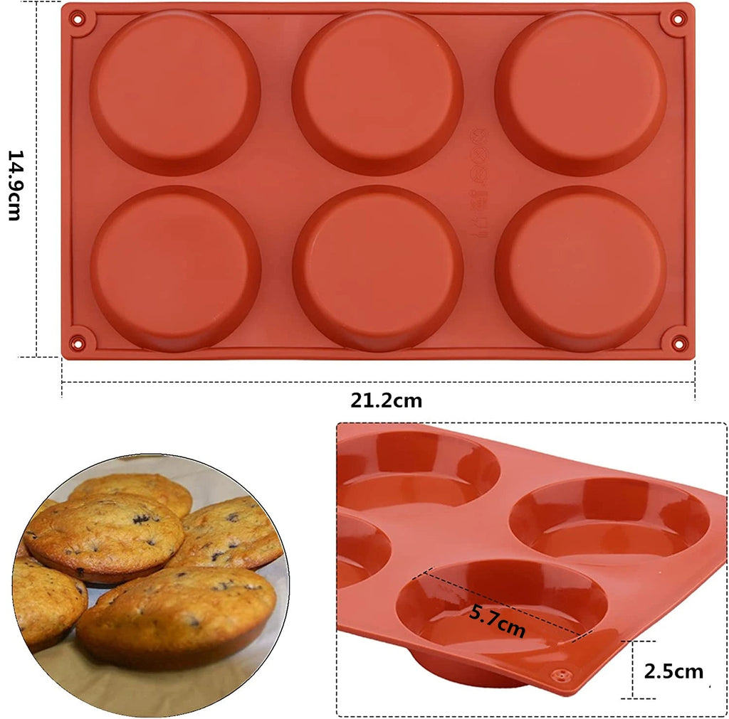 Moule en Silicone Flexible avec 6 Cavités – Moule Rond Antiadhésif pour Cuisson