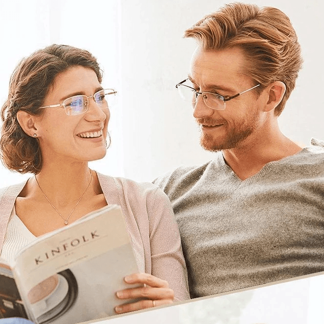 Lunettes de lecture progressives en titane à usage dual pour la vision de loin et de près