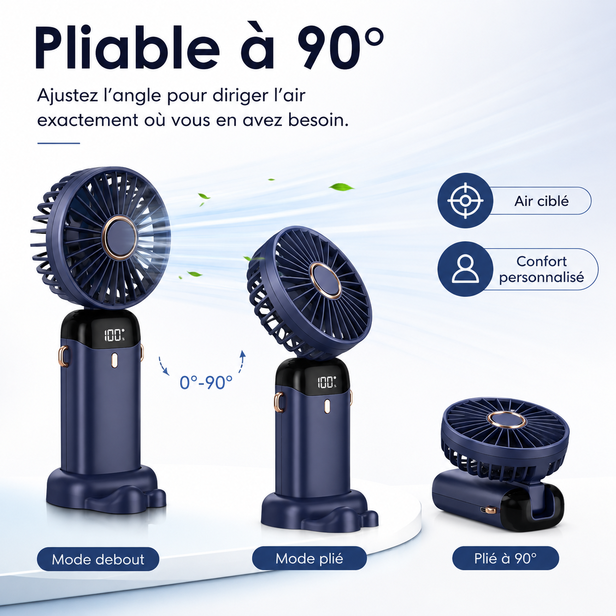 Ventilateur Portable Rechargeable 5000mAh