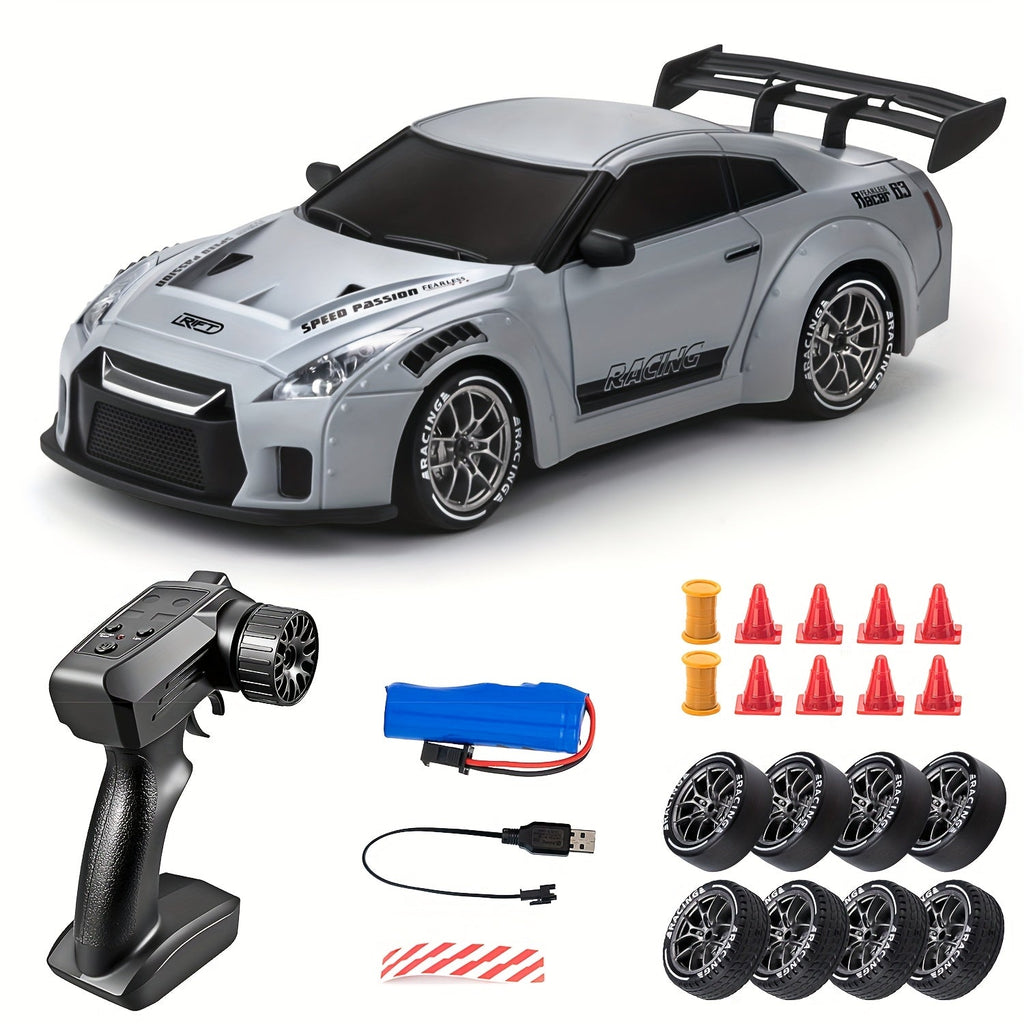 Skanto | Voiture de Drift RC Ultime 1:24 avec Roues LED – Jouet de Course Rechargeable 4WD