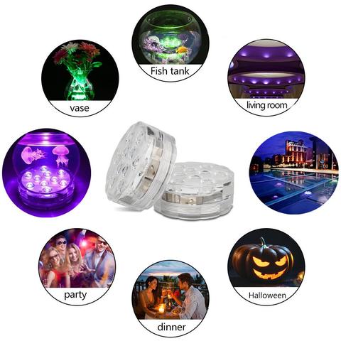 Lampe LED sous-marine étanche avec télécommande - GlowRipple