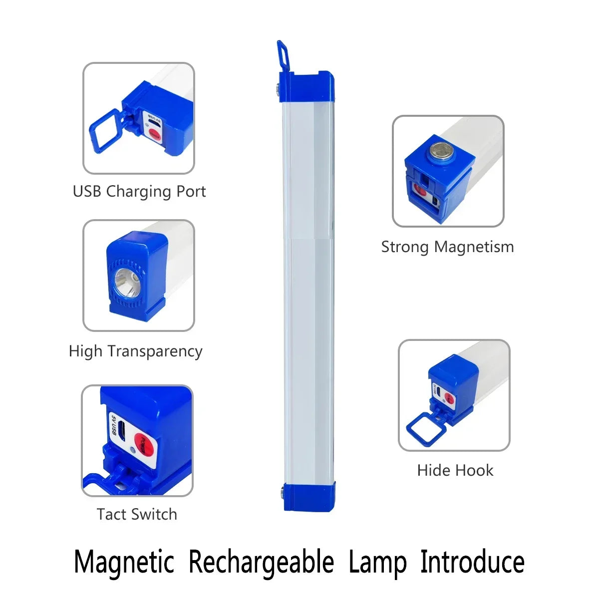Lampe Tube LED Magnétique – Rechargeable