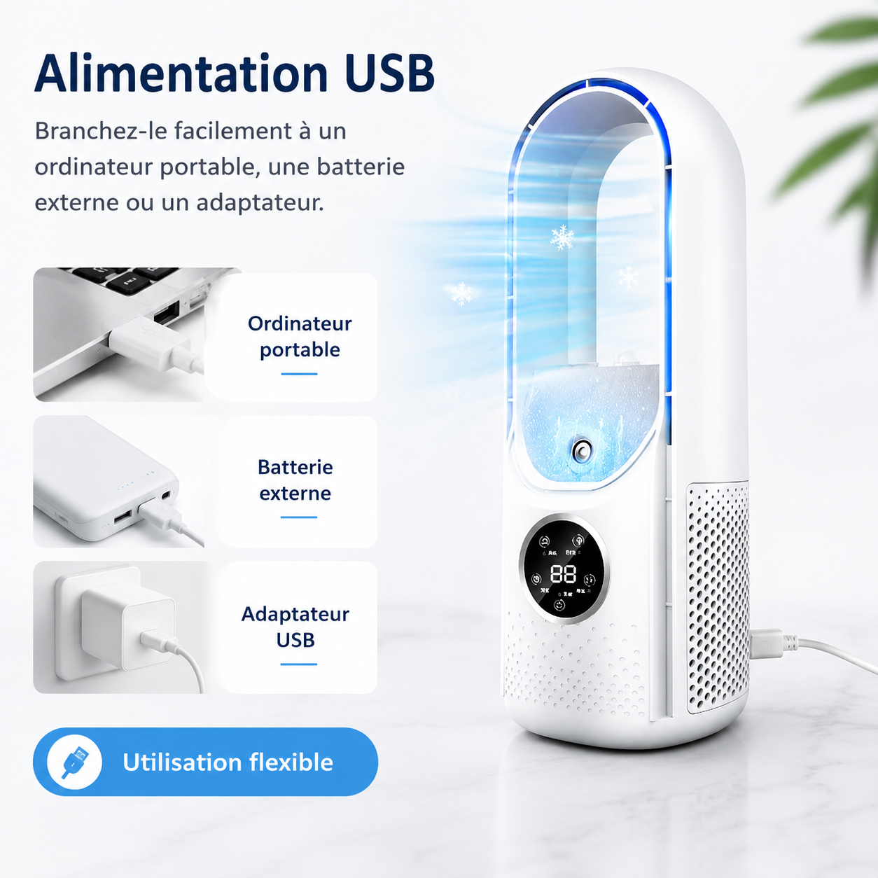 Climatiseur Portable Silencieux Sans Lame 2025 – Restez Frais et Confortable Cet Été, Où Que Vous Soyez