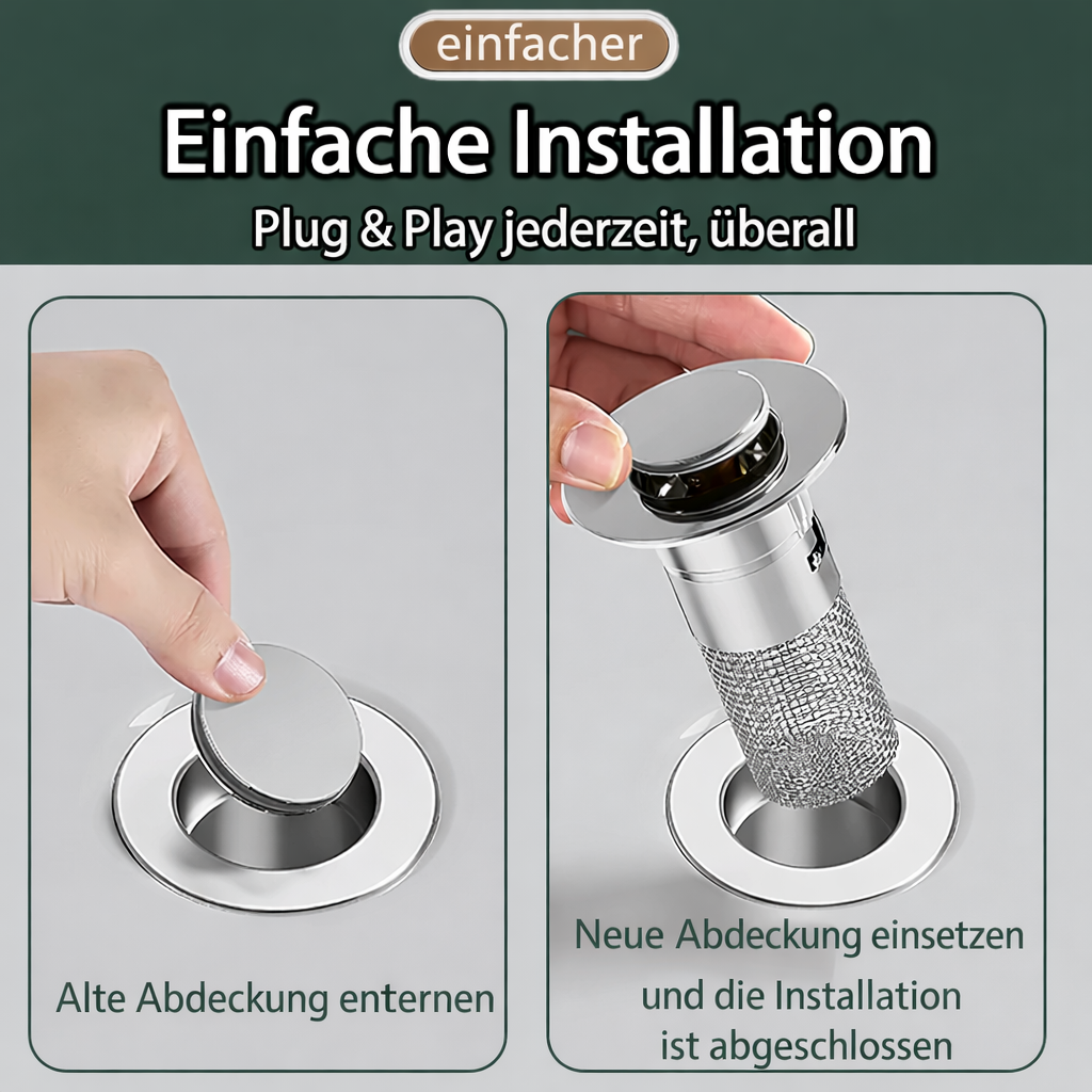 Bouchon de Drain de Lavabo | Filtre Résistant aux Obstructions en Acier Inoxydable | FilterPro