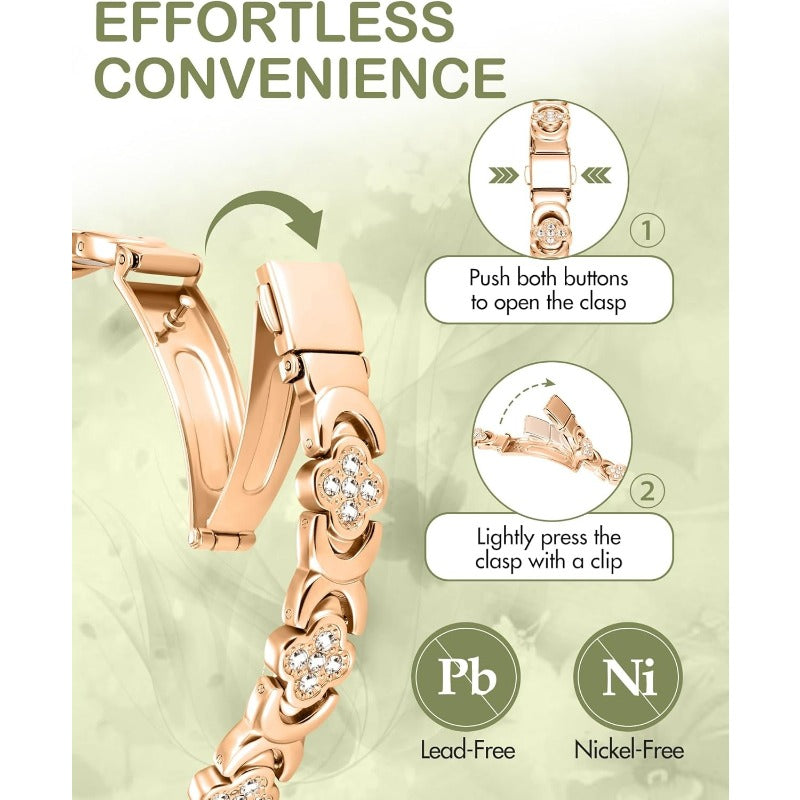 Bracelet Magnétique en Cuivre GlamClover Infinity Clover avec Ajusteur