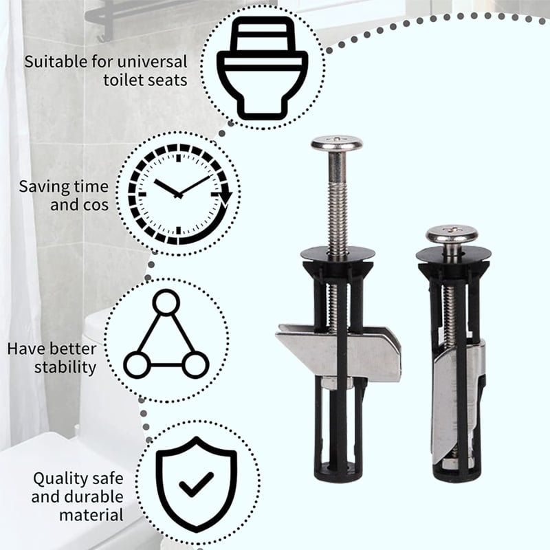 🔥VENTE DE NOUVEL AN - Kit de boulons de fixation de siège de toilette robuste