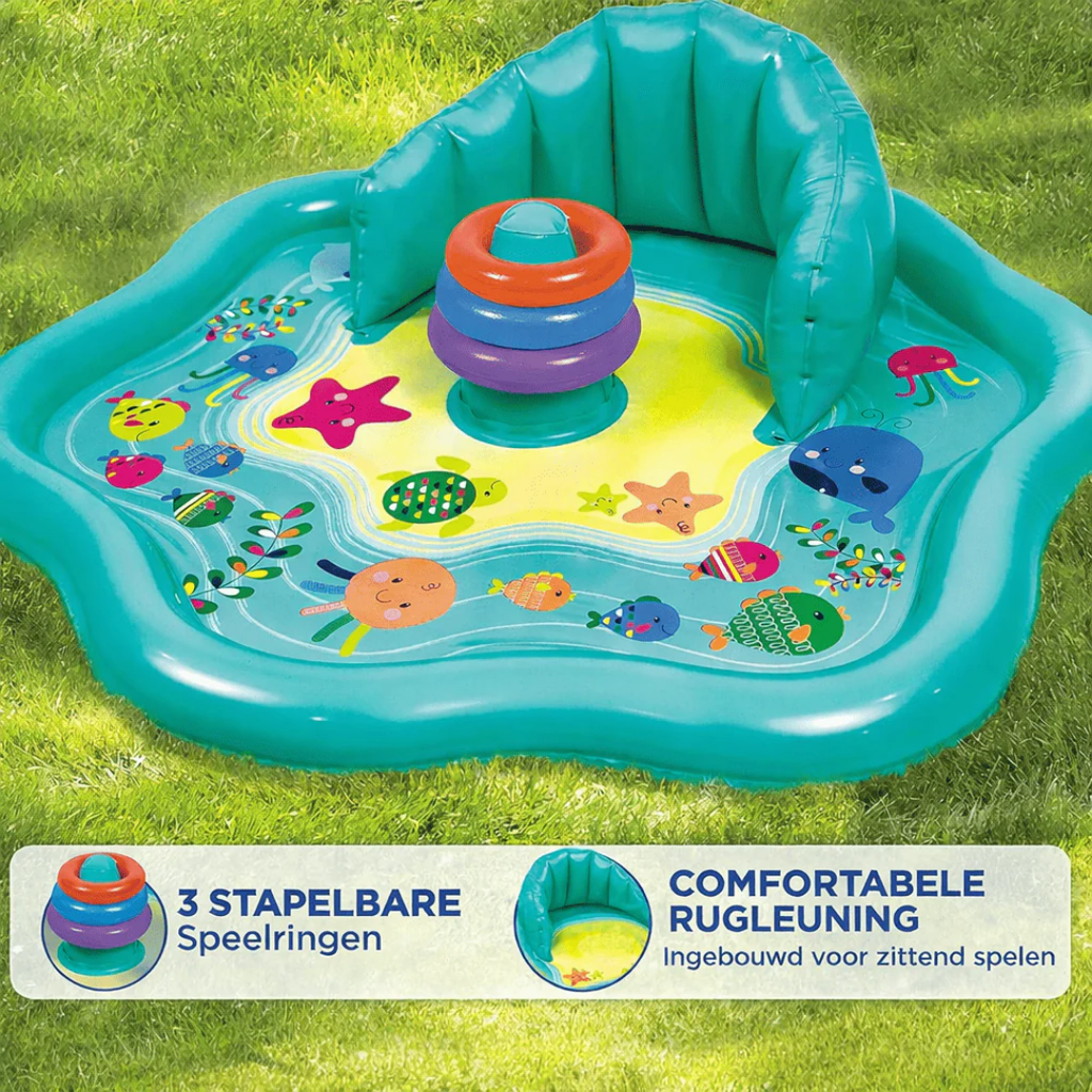 BabySplash™ – Baignoire Gonflable pour Bébé avec Pare-Soleil