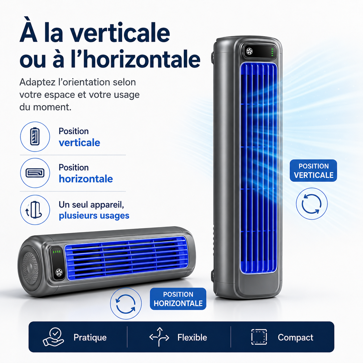 AirWave – Climatiseur Portable Rechargeable avec 12 Heures d'Autonomie