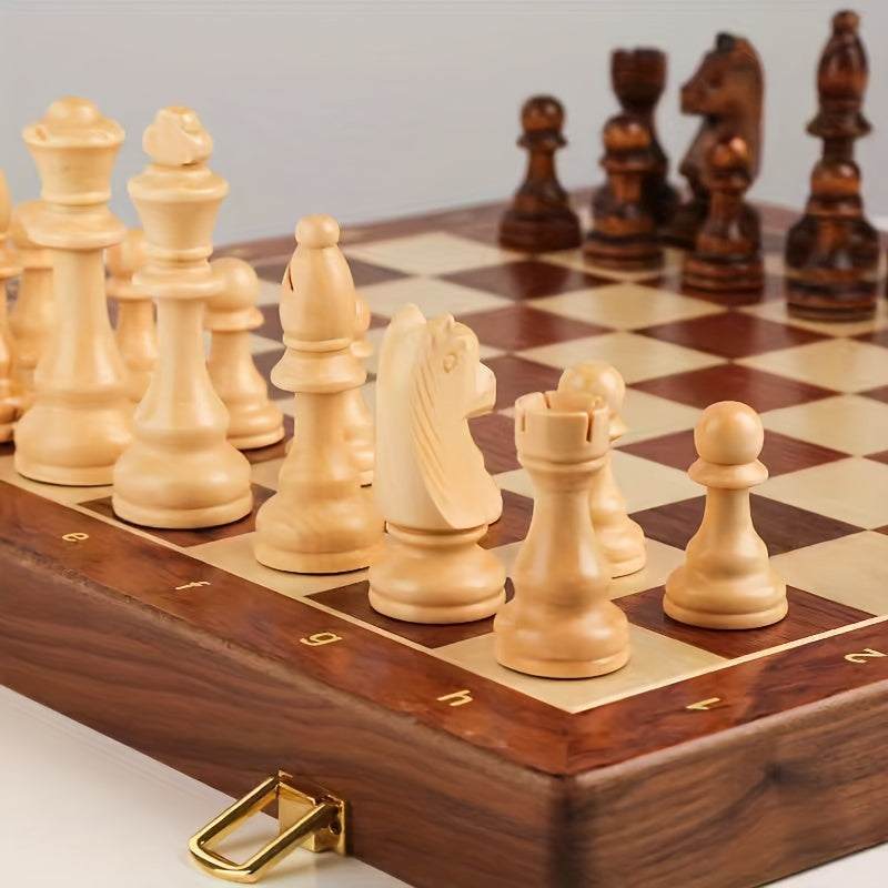 EchelonMaster Ensemble d'échecs en bois | Échiquier en noyer fait main avec pièces de jeu de première qualité