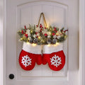 Couronne de Noël en forme de moufles – 120 LED avec fonction minuterie