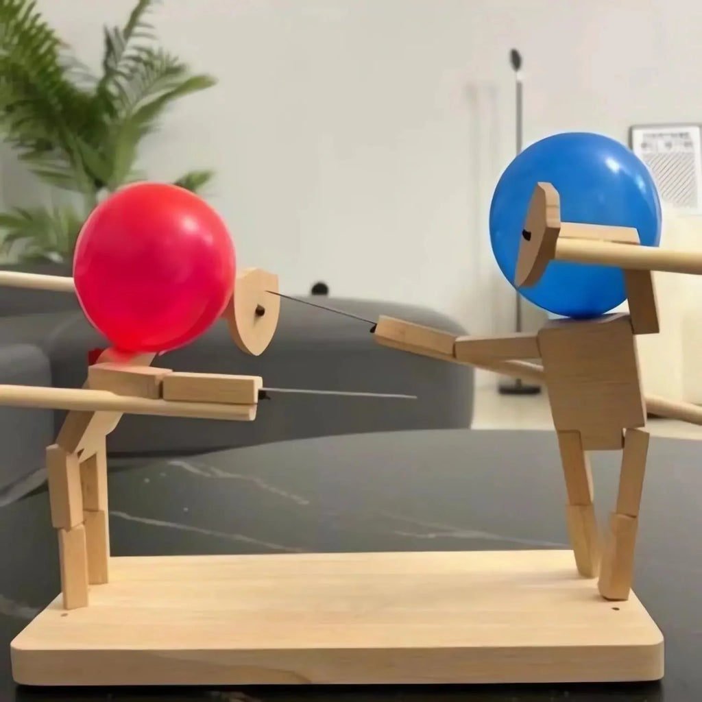 WoodKnights | Jeu de combat avec ballons en bambou | Jeu d'adresse en bois fait main | Inclus 100 ballons – Pour la famille, les amis et les fêtes