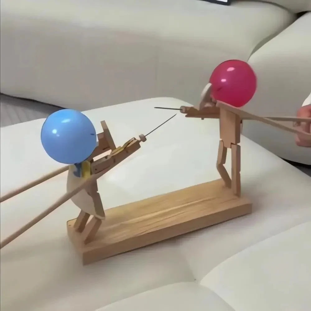 WoodKnights | Jeu de combat avec ballons en bambou | Jeu d'adresse en bois fait main | Inclus 100 ballons – Pour la famille, les amis et les fêtes
