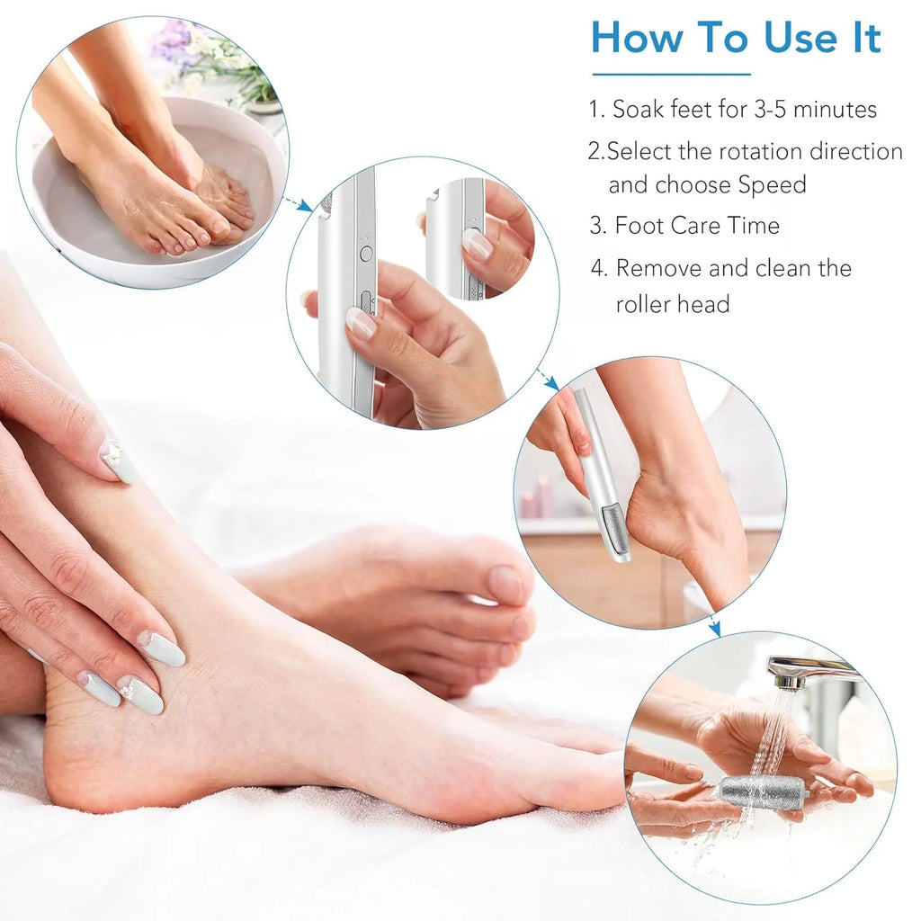 Fichier de Pied Électrique Rechargeable – Talons Lisses, À Tout Moment, Partout