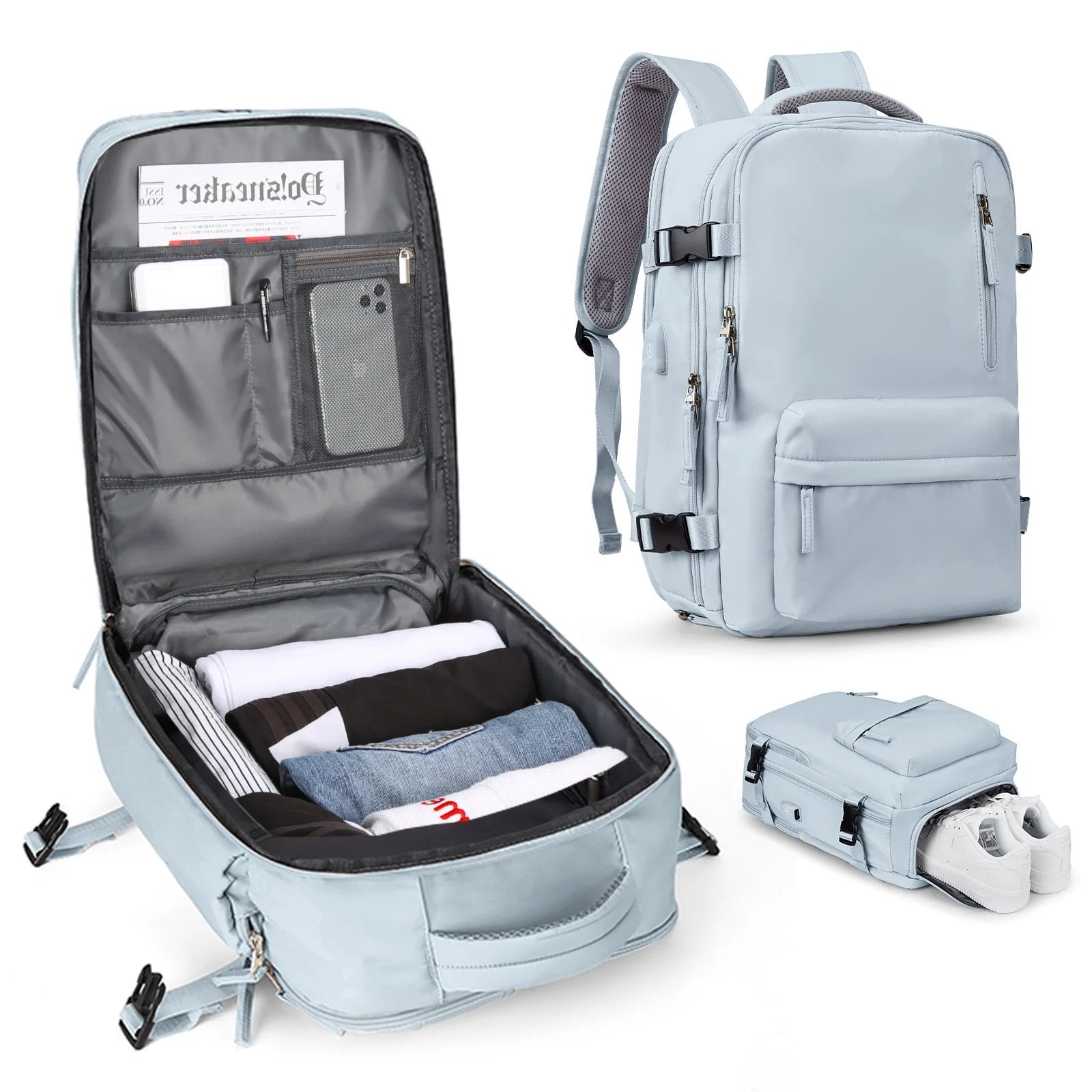 Grand Sac de Voyage pour Femmes Sac à Dos de Randonnée Imperméable – 35L Multifonction
