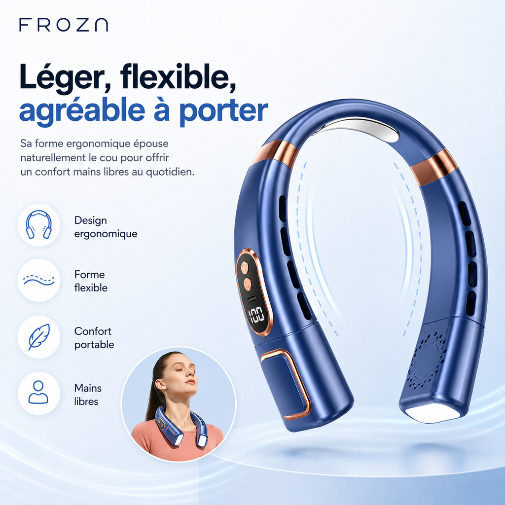 Froza – Ventilateur de Cou Numérique à Refroidissement 360°