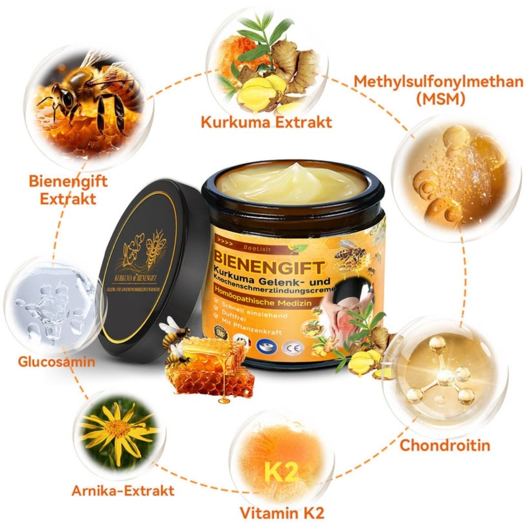 1+1 GRATUIT | BeeLixir™ | Crème au venin d'abeille | Pommade avec venin d'abeille, hyaluron et collagène