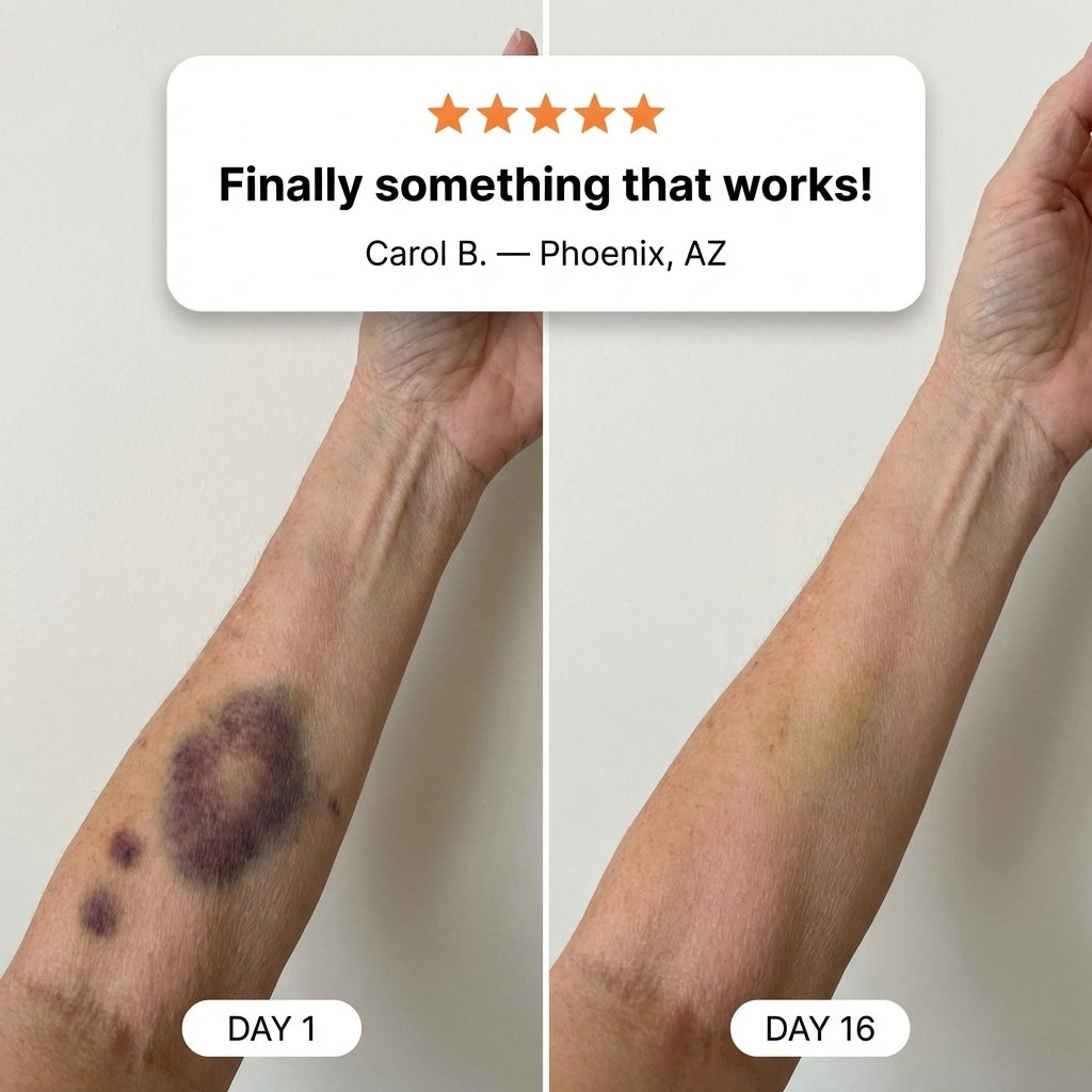 DermaVive™ — Regardez les ecchymoses disparaître et sentez votre peau devenir plus forte chaque jour