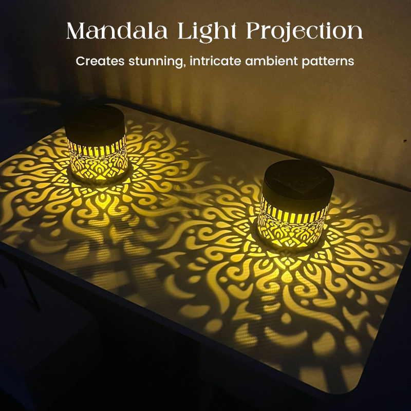 LumiRaya™ Projecteur Mandala Solaire — Créez une Magie Instantanée en Plein Air avec une Lueur Confortable et Effortless