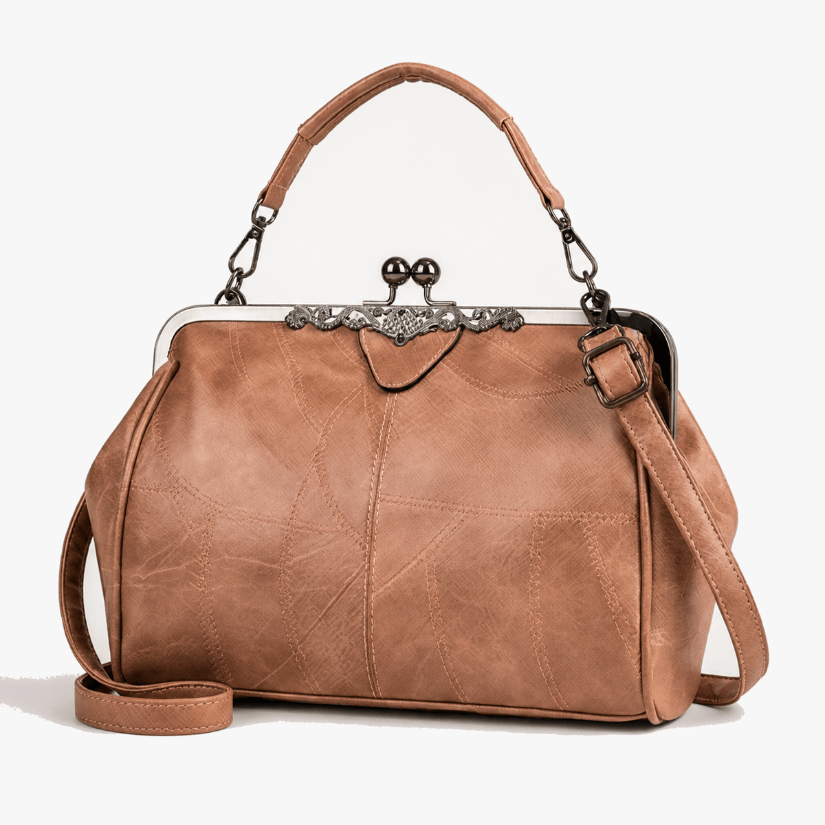 Bellora – Sac à main vintage à fermoir à baiser