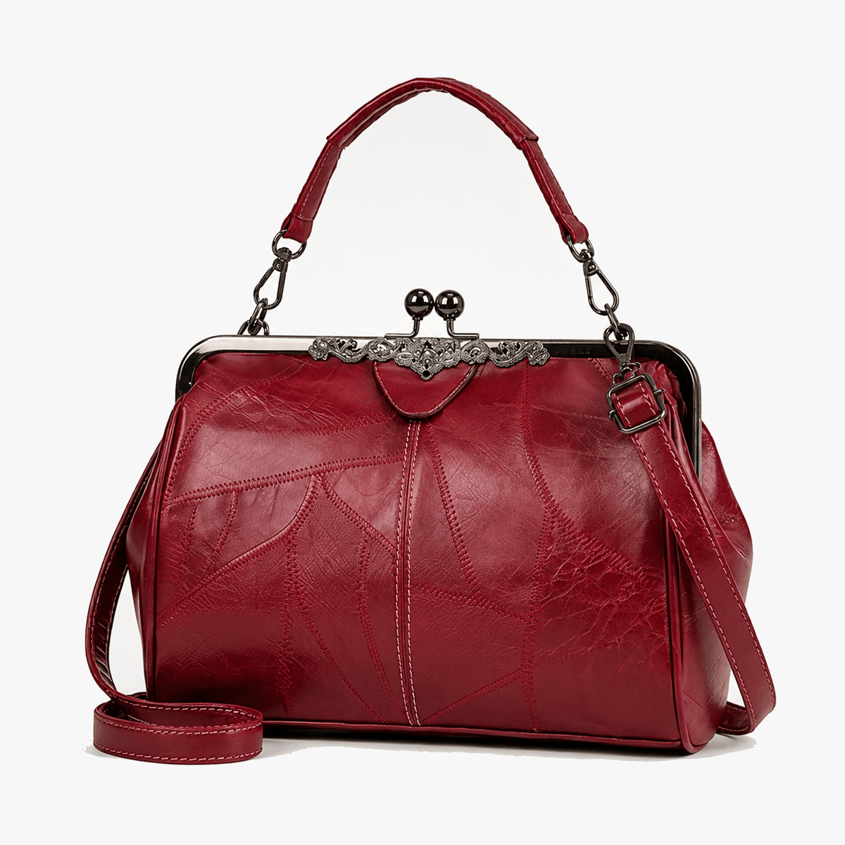 Bellora – Sac à main vintage à fermoir à baiser