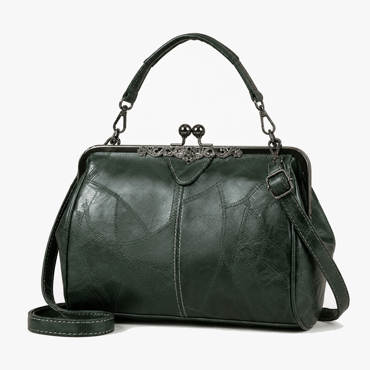 Bellora – Sac à main vintage à fermoir à baiser