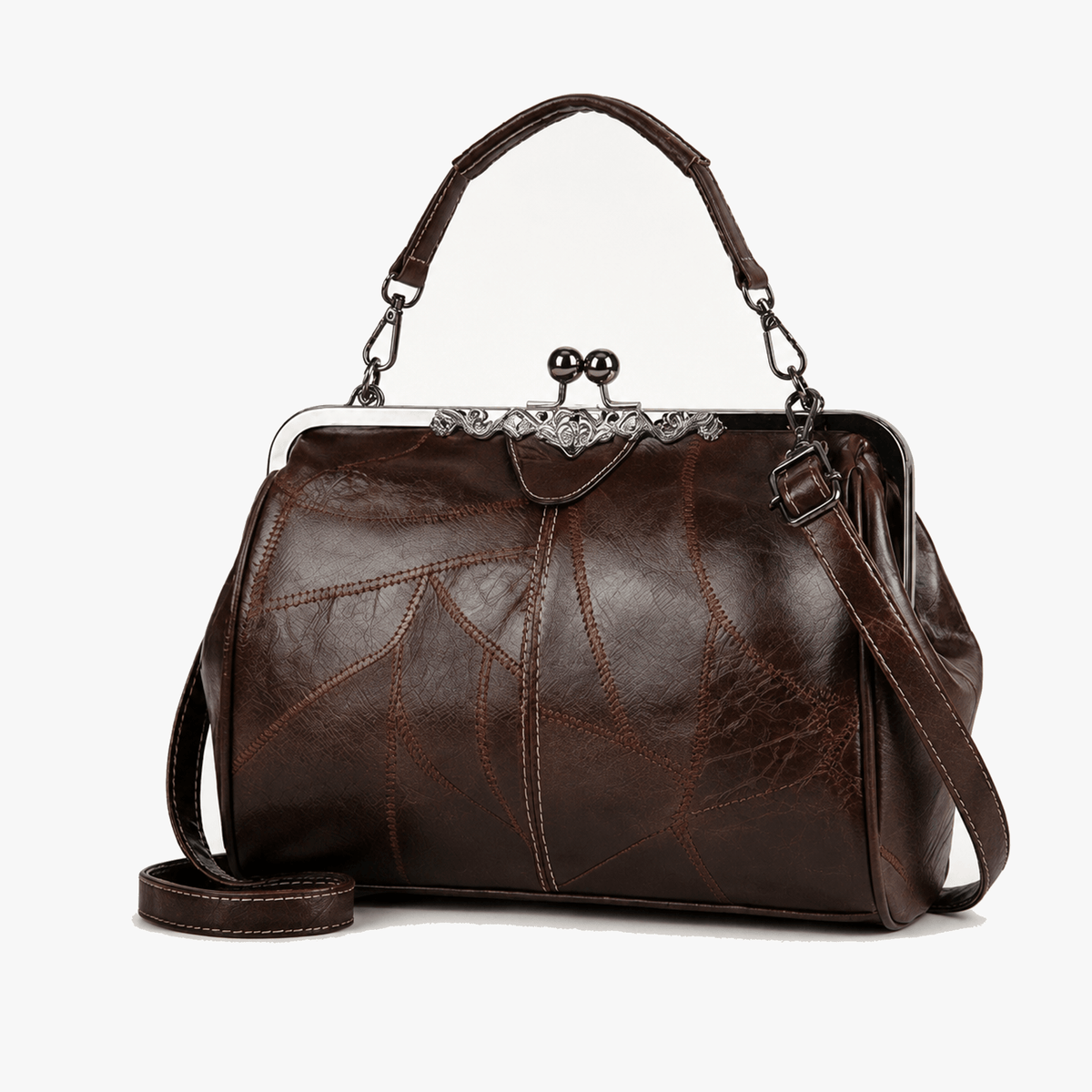 Bellora – Sac à main vintage à fermoir à baiser