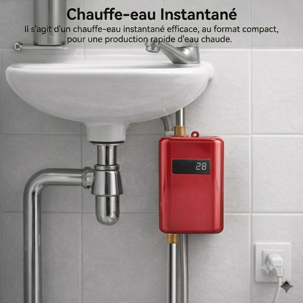 Chauffe Eau Électrique Instantané avec Contrôle Numérique de la Température