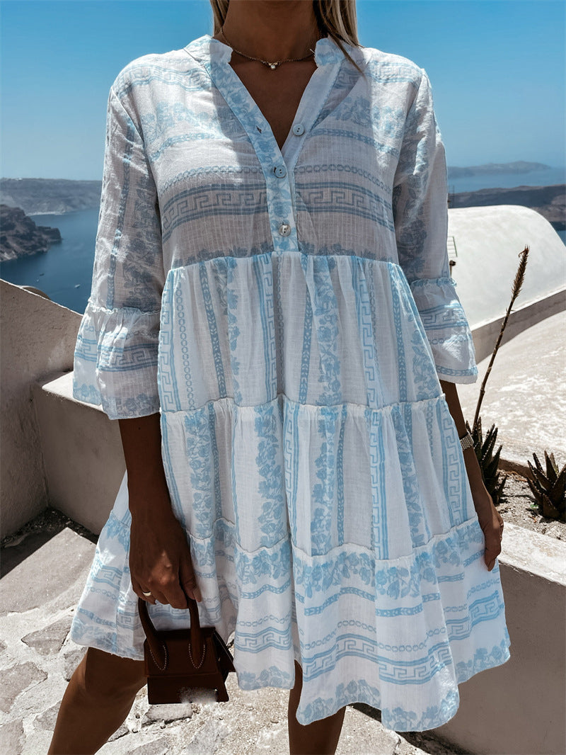 Robe à volants pour l'été 2025 | Belle robe boho légère avec un motif joyeux