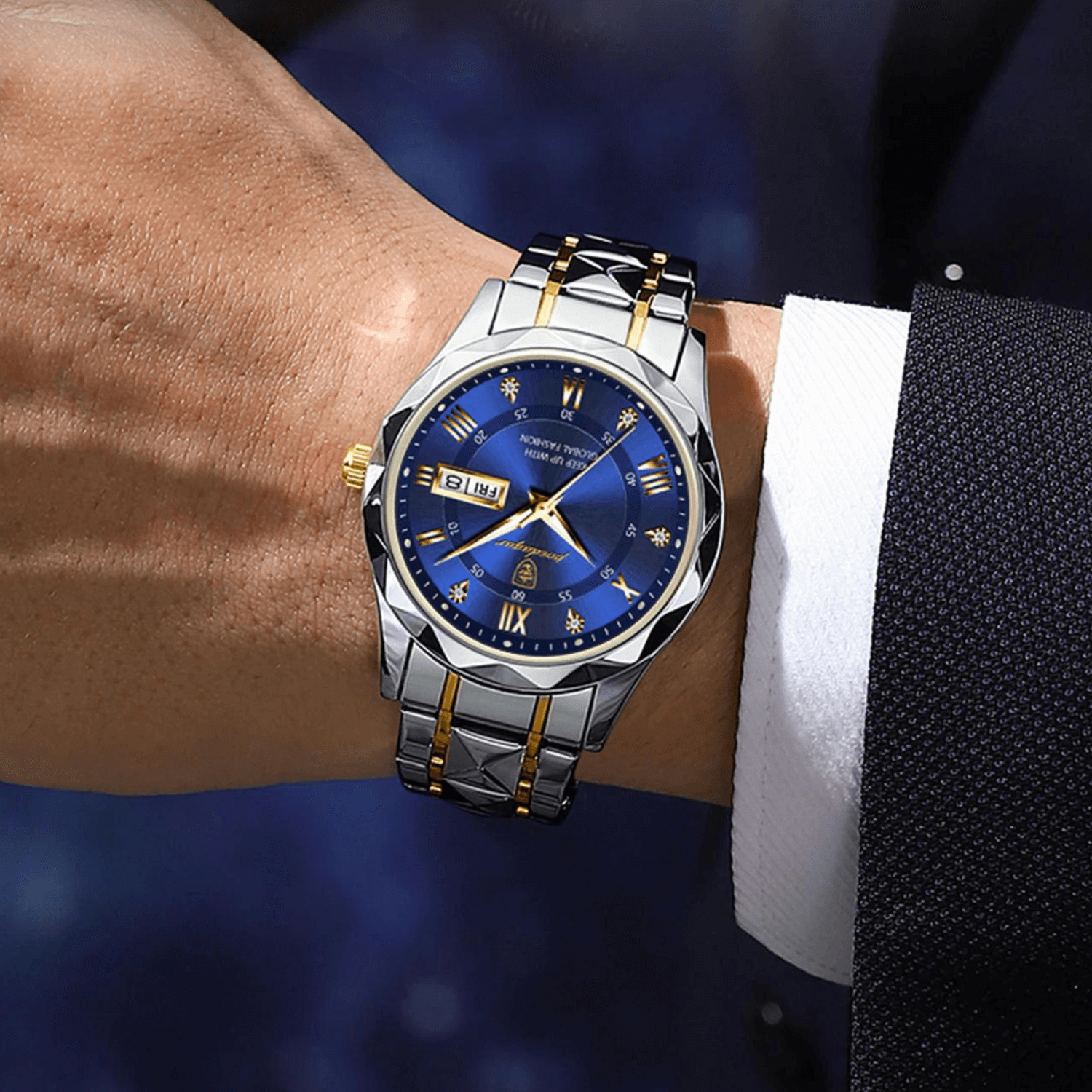 Montre bracelet pour homme en acier inoxydable - LumiSteel