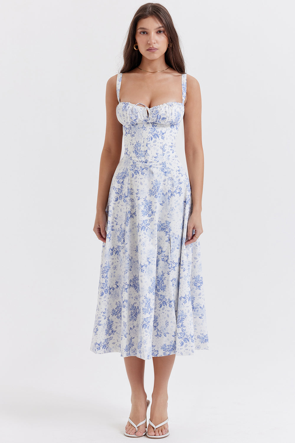 Zipporas - Robe bustier cintrée avec impression moderne de fleurs de printemps pour 2026