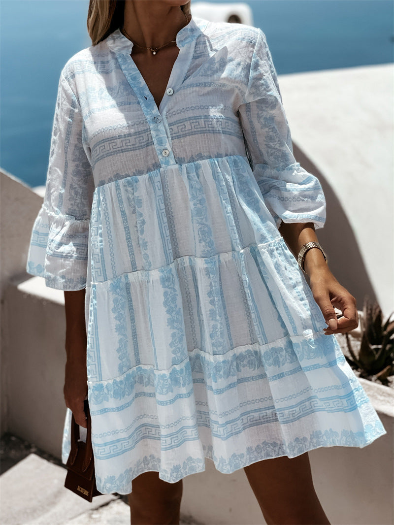 Robe à volants pour l'été 2025 | Belle robe boho légère avec un motif joyeux