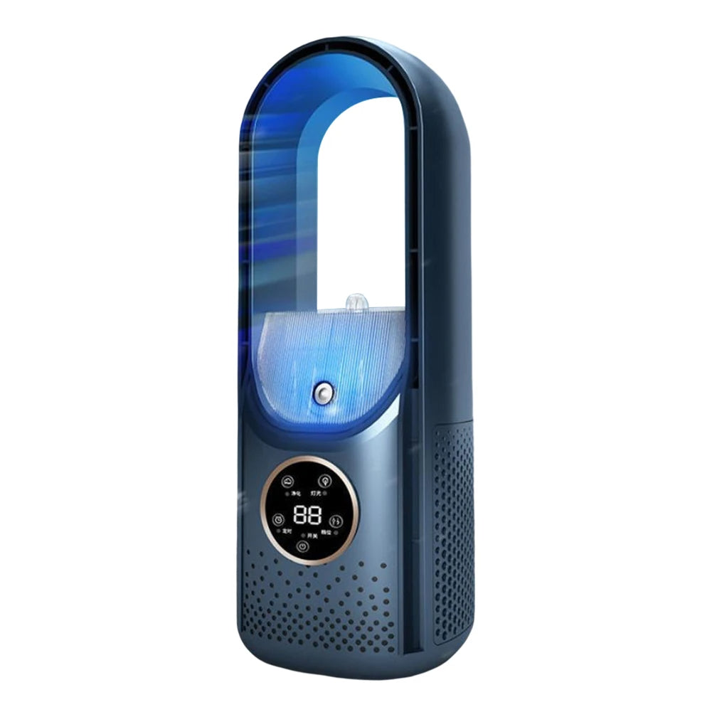 Airevo Refroidisseur d'Air | Ventilateur USB Sans Lame | 6 Niveaux | Silencieux & Avec Minuterie | Humidification de l'Air