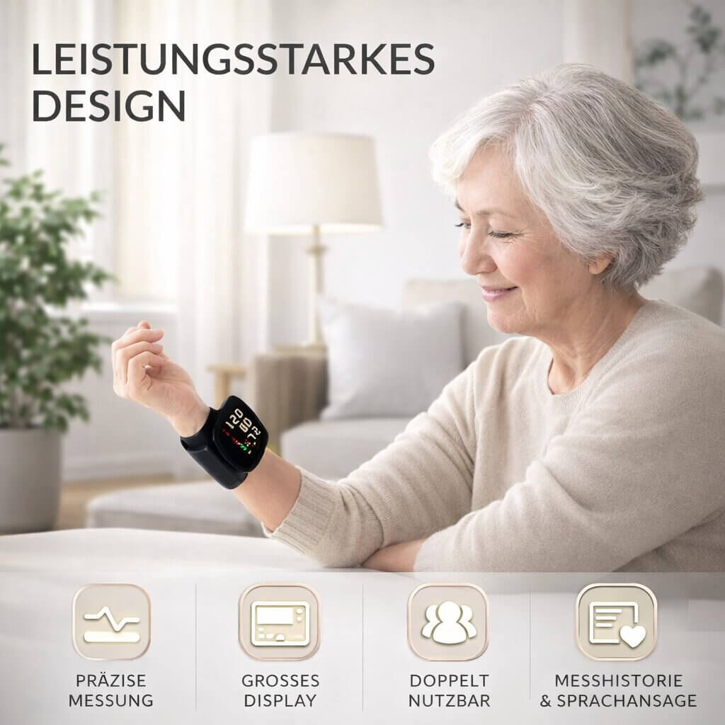 Moniteur de Pression Artérielle au Poignet | Dispositif Numérique Rechargeable